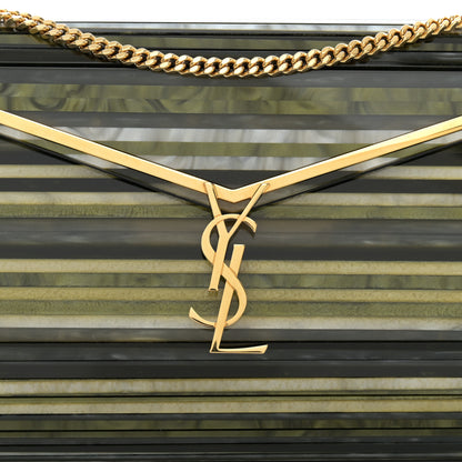 Saint Laurent Plexiglass Monogram Vicky Minaudiere Clutch Green Multicolor 7 of 10