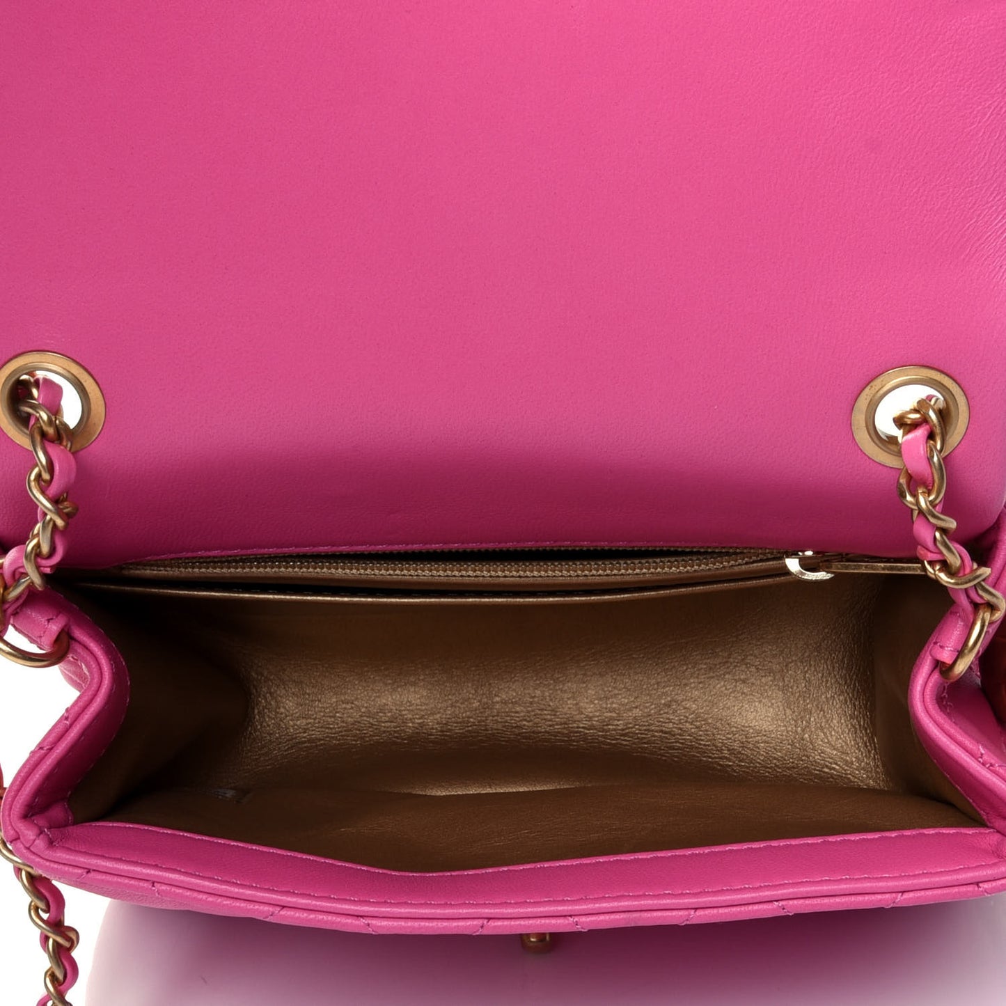 Lambskin Quilted Mini Pearl Crush Flap Pink