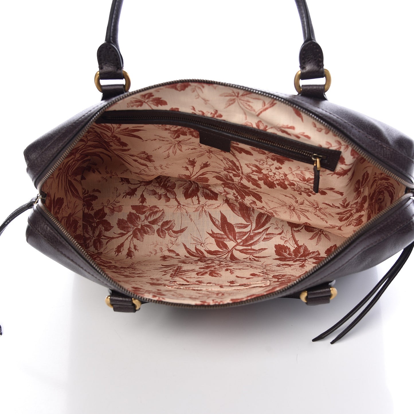 Calfskin Vintage Web Medium Satchel Dark Brown