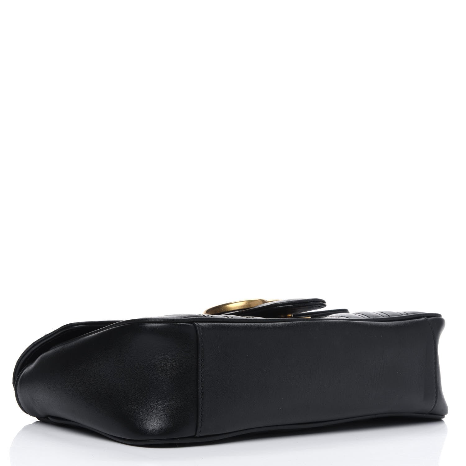 Gucci Calfskin Matelasse Small GG Marmont Shoulder Bag Black 3 of 5