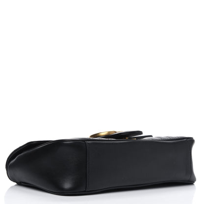 Gucci Calfskin Matelasse Small GG Marmont Shoulder Bag Black 3 of 5