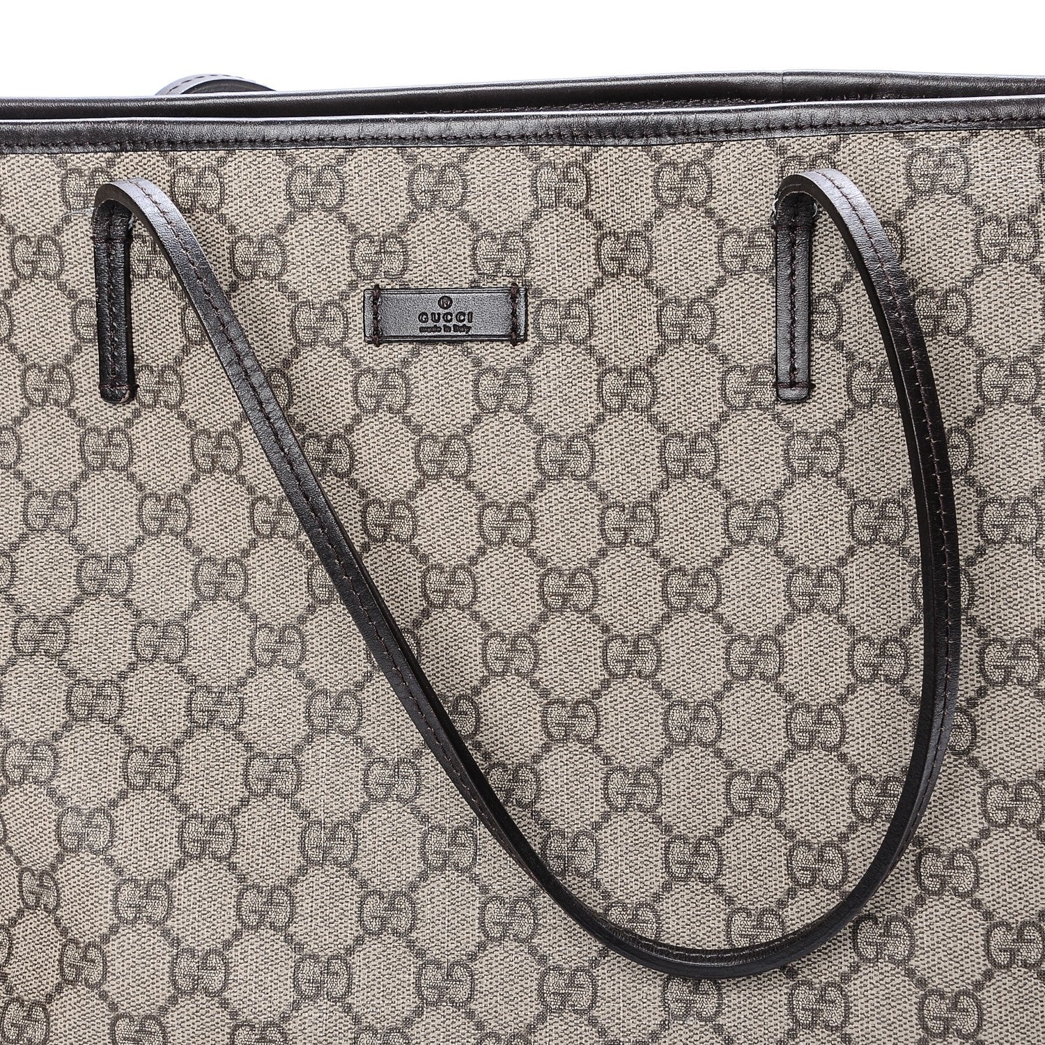 Gucci GG Supreme Monogram Medium Zippered Tote Dark Brown 13 of 14