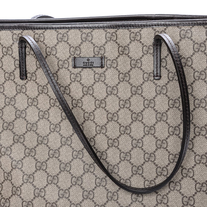 Gucci GG Supreme Monogram Medium Zippered Tote Dark Brown 13 of 14