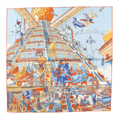 Hermes Silk La Legende Du Cheval A Plumes Scarf 90 1 of 5
