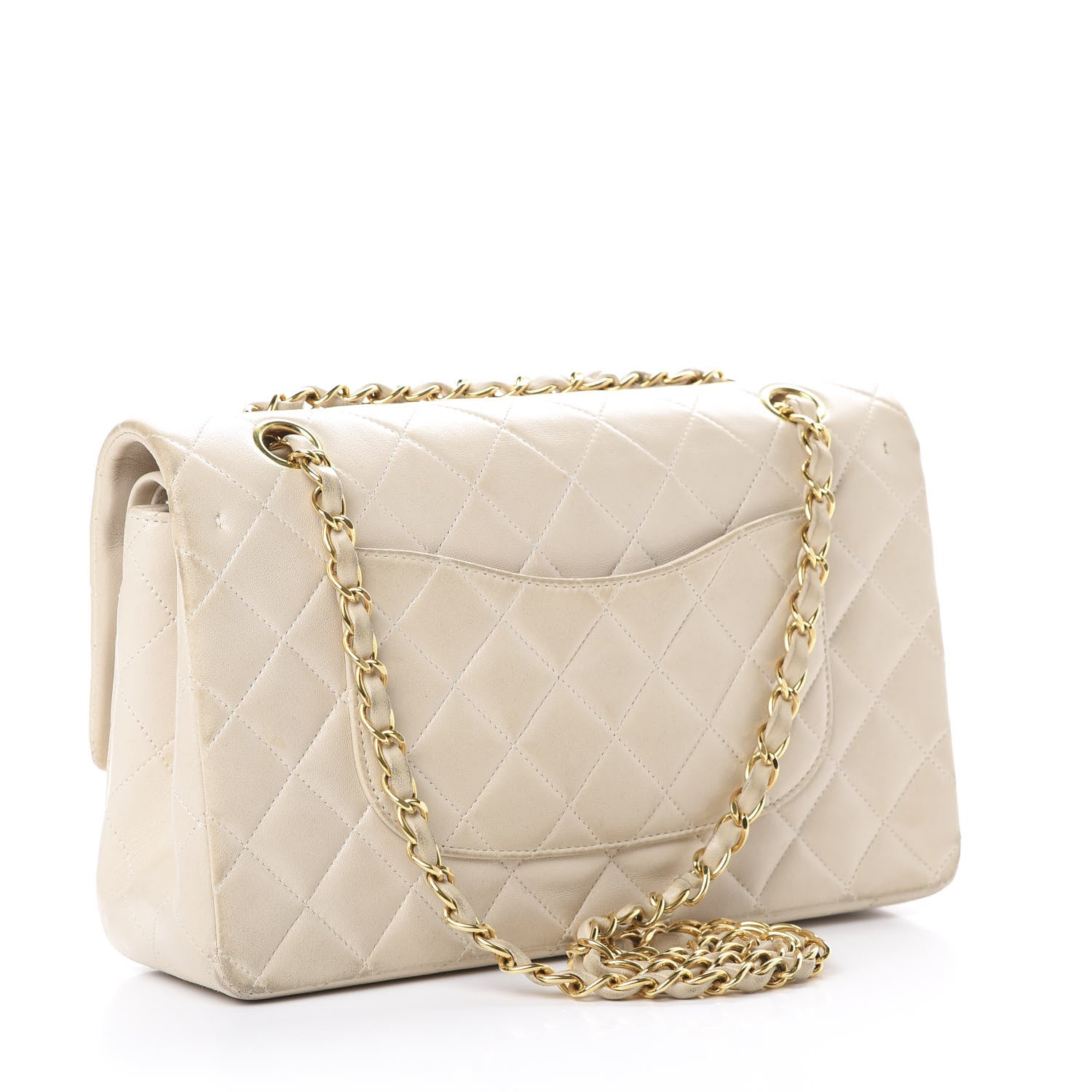 Chanel Lambskin Quilted Medium Double Flap Beige 2 of 22