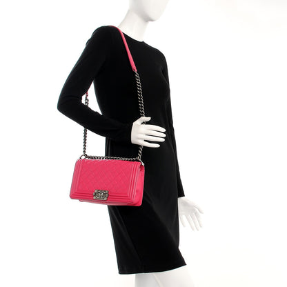 Chanel Lambskin Quilted Medium Boy Flap Pink 2 of 7