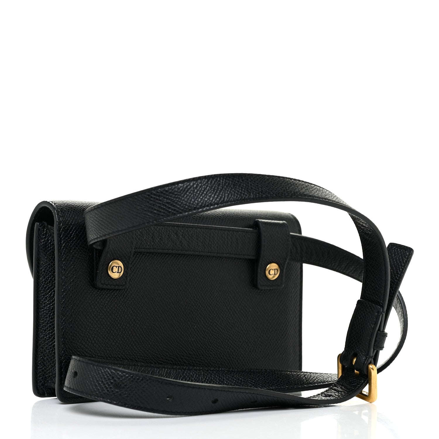 Christian Dior Grained Calfskin Saddle Belt Bag Black 3 of 14