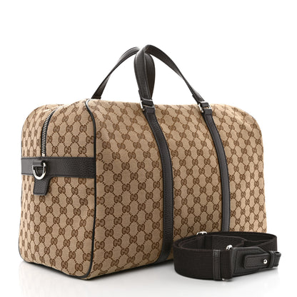 Gucci Monogram Dollar Calfskin Boston Duffle Bag Beige Ebony Testa di Moro Marrone Scuro 3 of 11