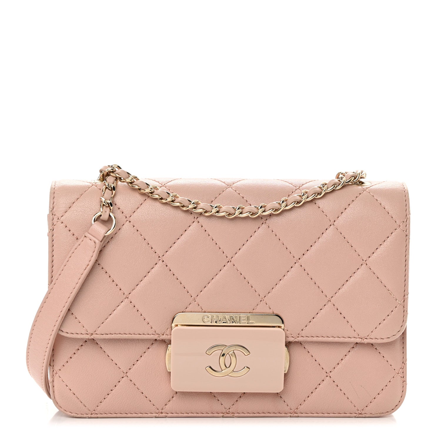 Chanel Sheepskin Quilted Mini Beauty Lock Flap Pink 1 of 18