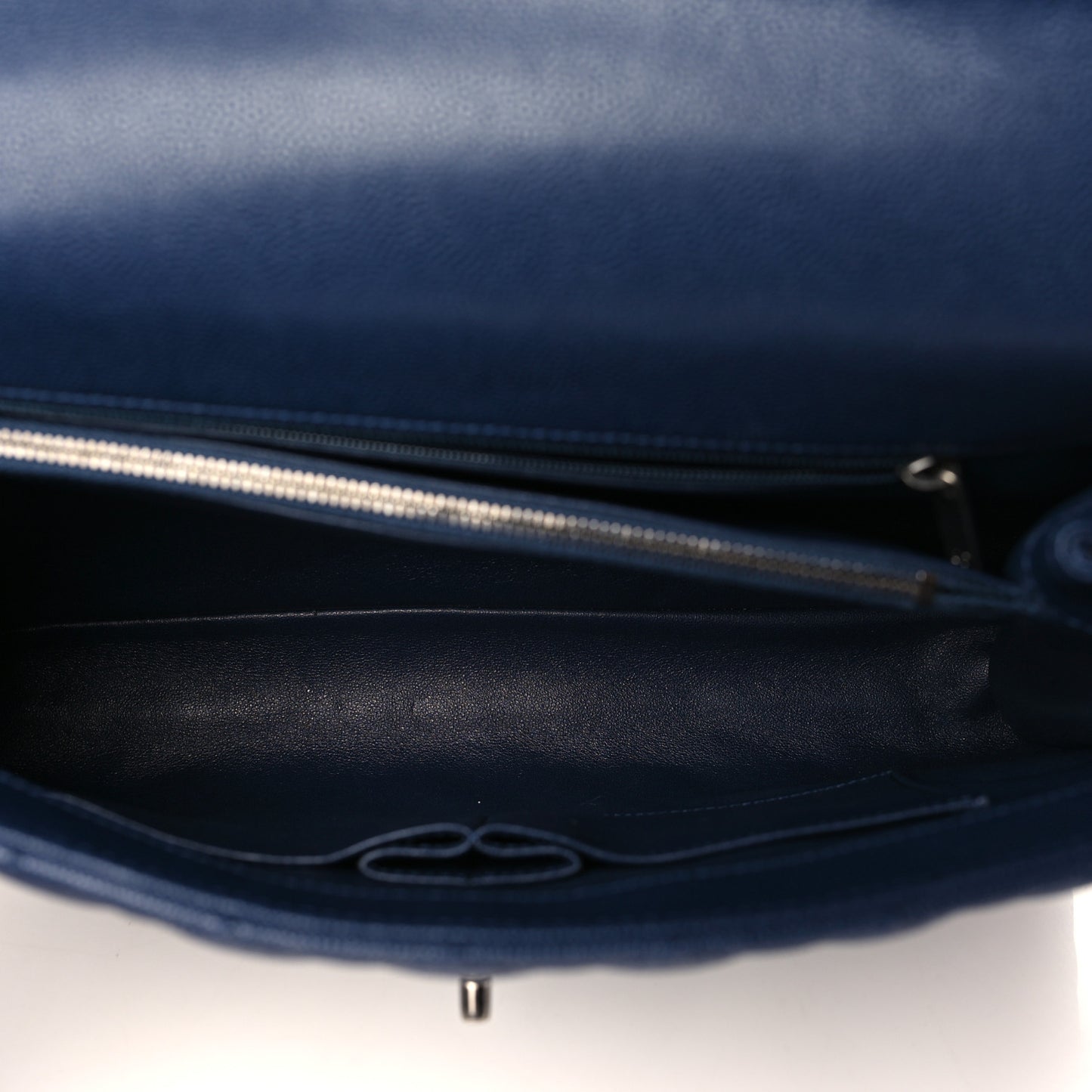 Caviar Lizard Quilted Medium Coco Handle Flap Navy