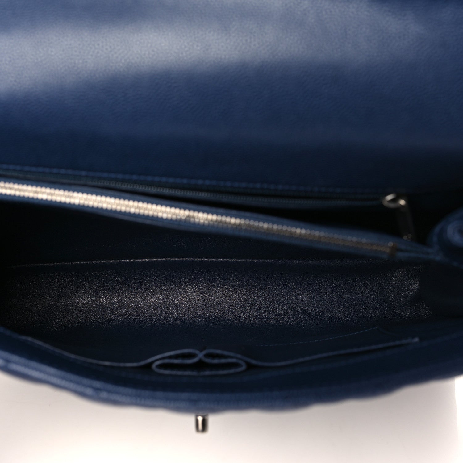 Chanel Caviar Lizard Quilted Medium Coco Handle Flap Navy 5 of 8