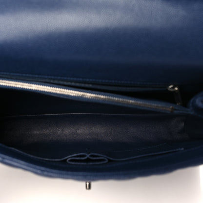 Chanel Caviar Lizard Quilted Medium Coco Handle Flap Navy 5 of 8