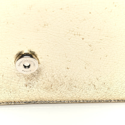 Saint Laurent Metallic Crackled Calfskin Kate Monogram Tassel Chain Wallet Gold 12 of 15