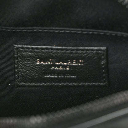 Saint Laurent Calfskin Matelasse Chevron Round Vinyle Camera Bag Black 6 of 10
