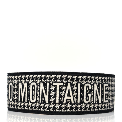 Christian Dior Canvas Houndstooth Embroidered 30 Montaigne Shoulder Strap Black White 2 of 4