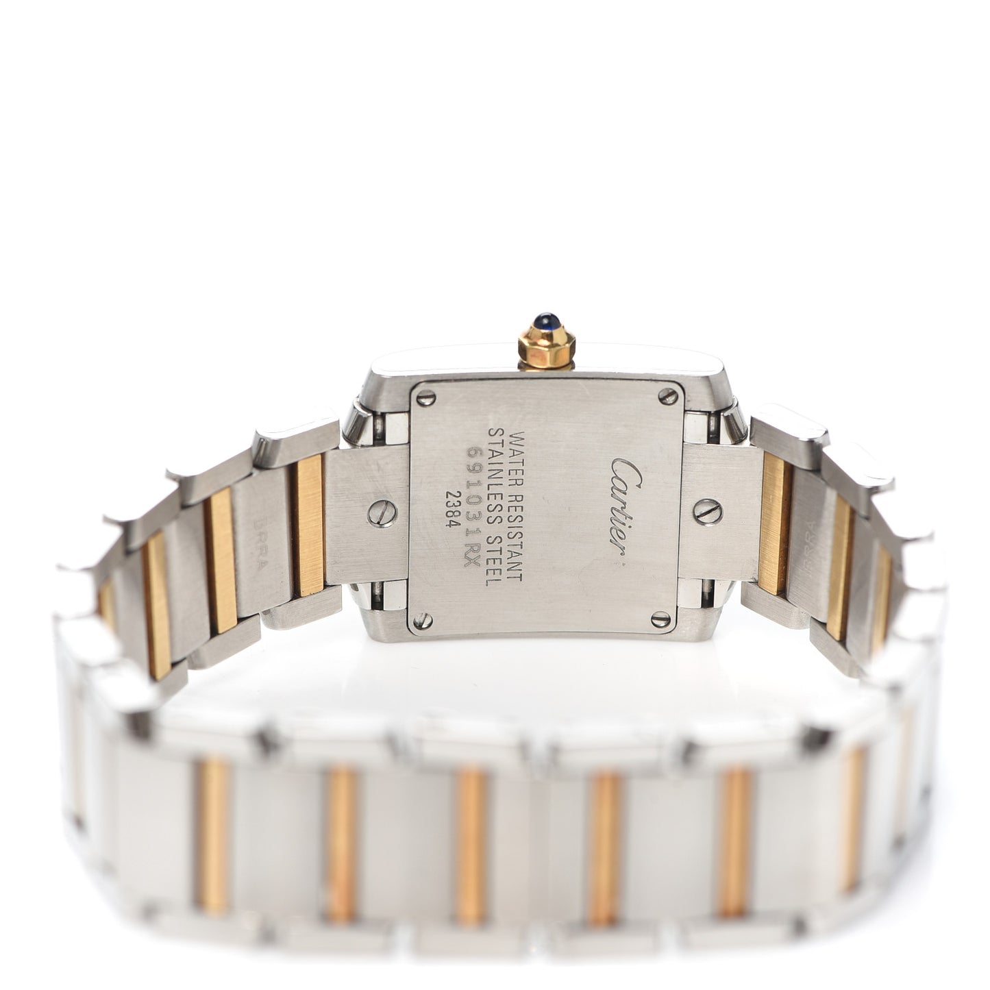 Stainless Steel 18K Yellow Gold 20mm Tank Francaise Quartz Watch