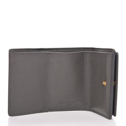 Balenciaga Chevre Gold Hardware Metallic Edge Card Case Gris Acier 6 of 8
