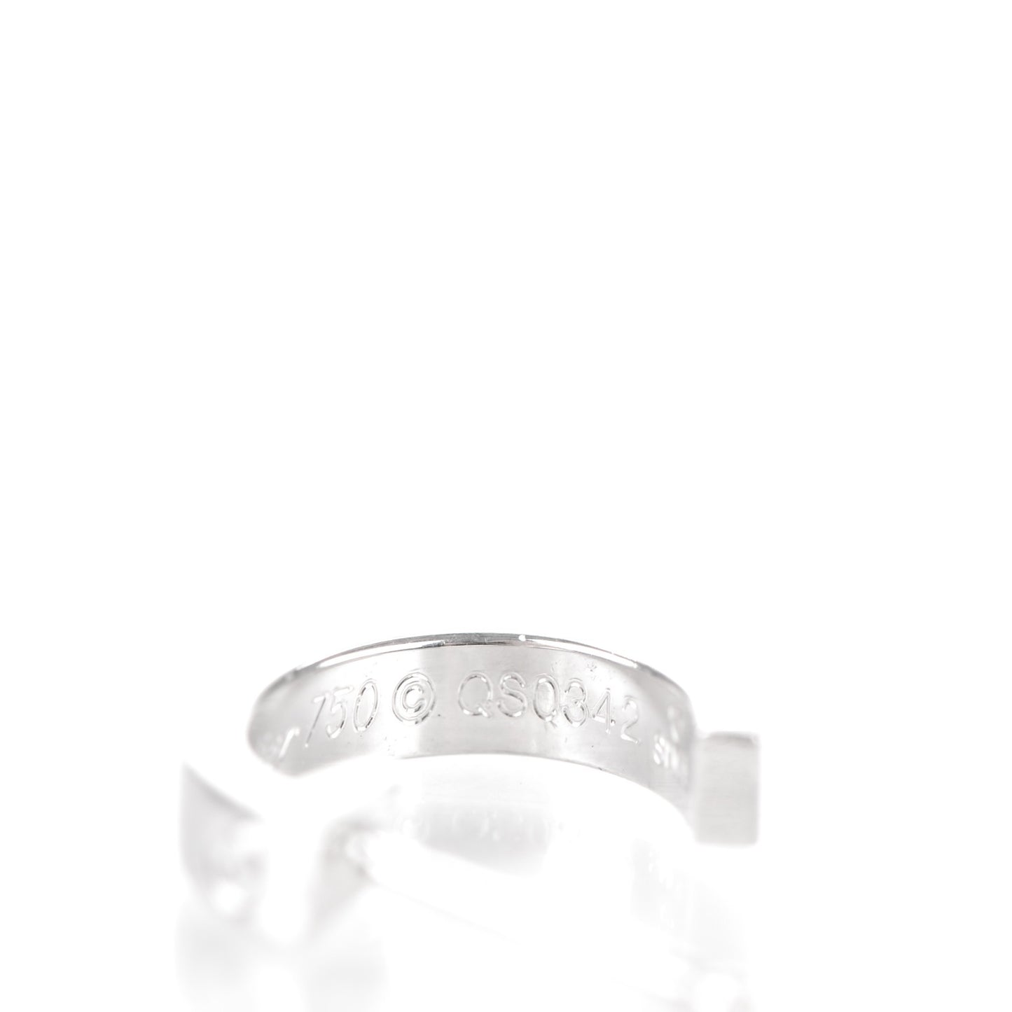 18K White Gold Small LOVE Hoop Earrings