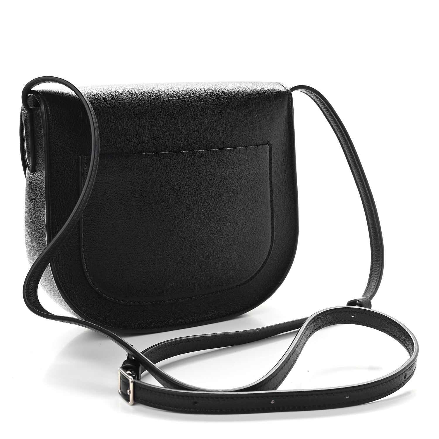 Celine Shiny Textured Calfskin Small Trotteur Black 2 of 8