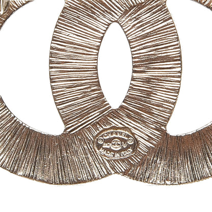 Chanel Metal Quilted CC Brooch Silver Gold 4 of 4