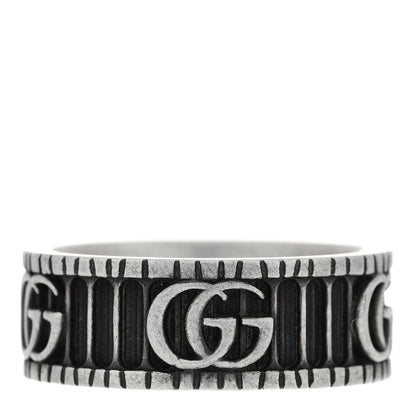 Gucci Sterling Silver Double G Band Ring 55 7.25 3 of 4