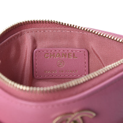 Chanel Sheepskin Quilted Small Vintage Mademoiselle Cosmetic Case Dark Pink 7 of 8