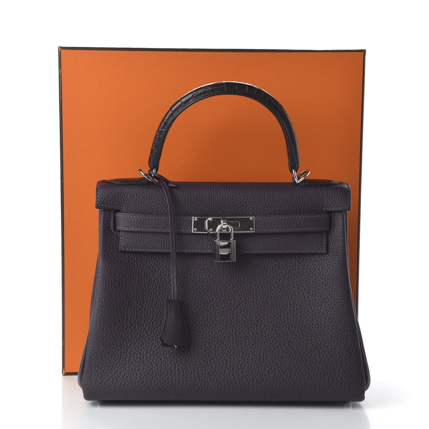 Togo Matte Alligator Kelly Retourne Touch 28 Raisin Prunoir