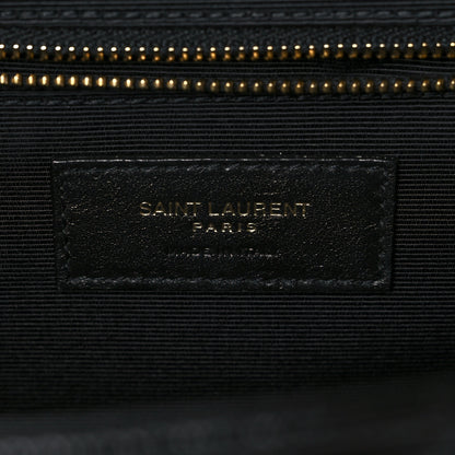 Saint Laurent Grain De Poudre Textured Mixed Matelasse Large Triquilt Monogram Satchel Black 6 of 9