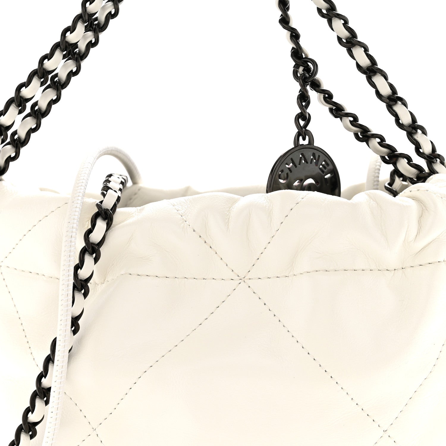 Chanel Shiny Calfskin Quilted Mini Chanel 22 White Black 8 of 11