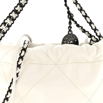 Chanel Shiny Calfskin Quilted Mini Chanel 22 White Black 8 of 11