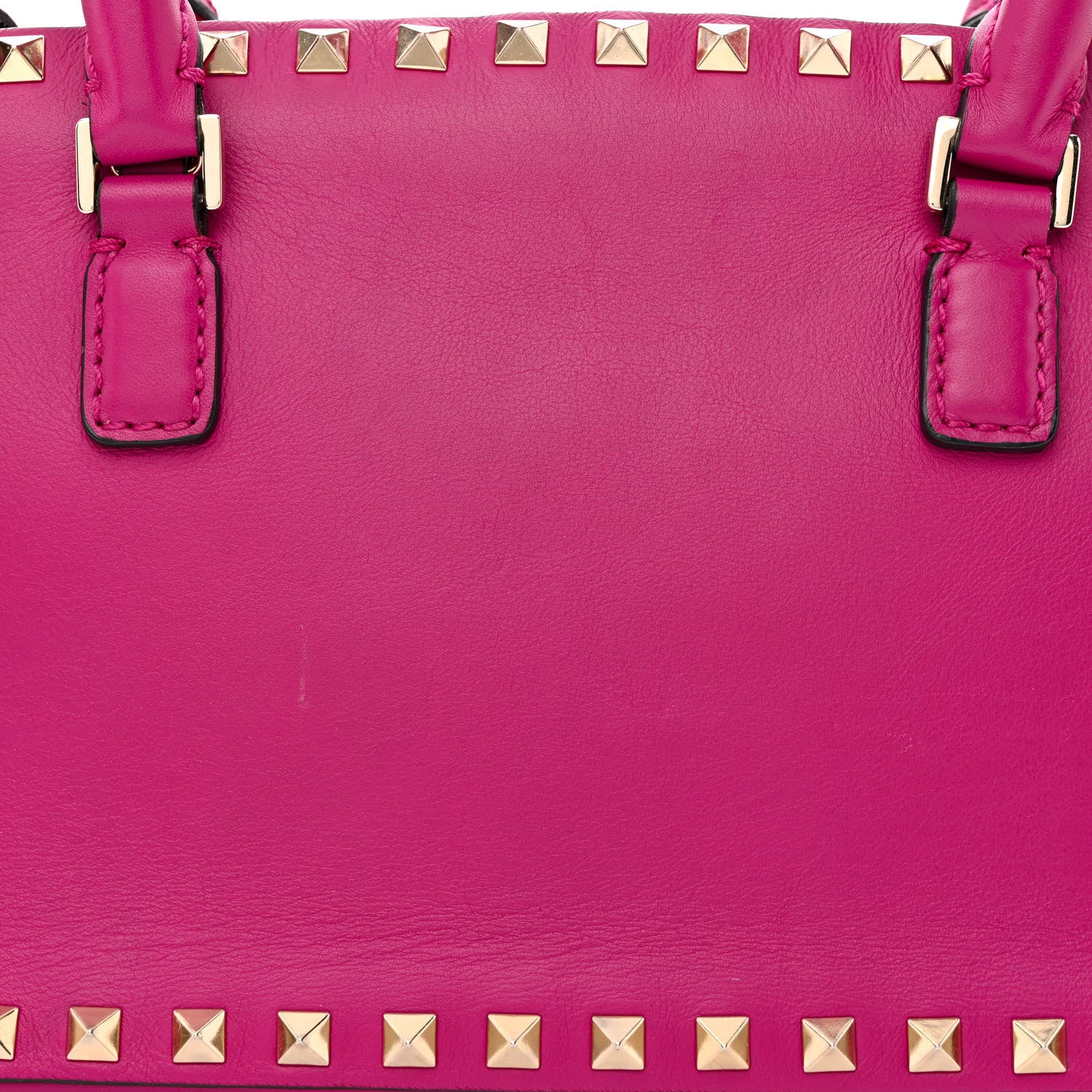 Valentino Garavani Vitello Rockstud Double Top Handle Satchel Fuxia 8 of 11