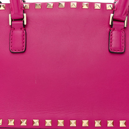 Valentino Garavani Vitello Rockstud Double Top Handle Satchel Fuxia 8 of 11