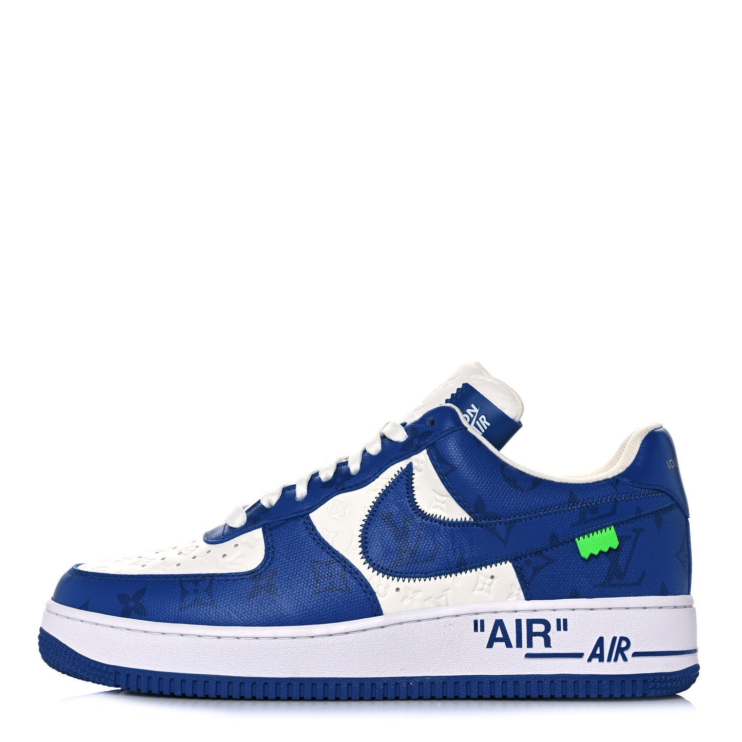 X NIKE AIR FORCE 1 Calfskin Monogram Mens Sneakers 9 Blue