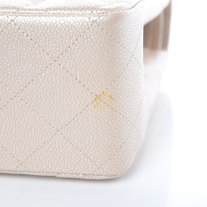 Chanel Pearly Caviar Quilted Jumbo Double Flap Light Beige 10 of 15