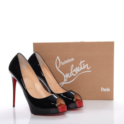 Christian Louboutin Patent New Very Prive 120 Pumps 40 Black Red 12 of 12