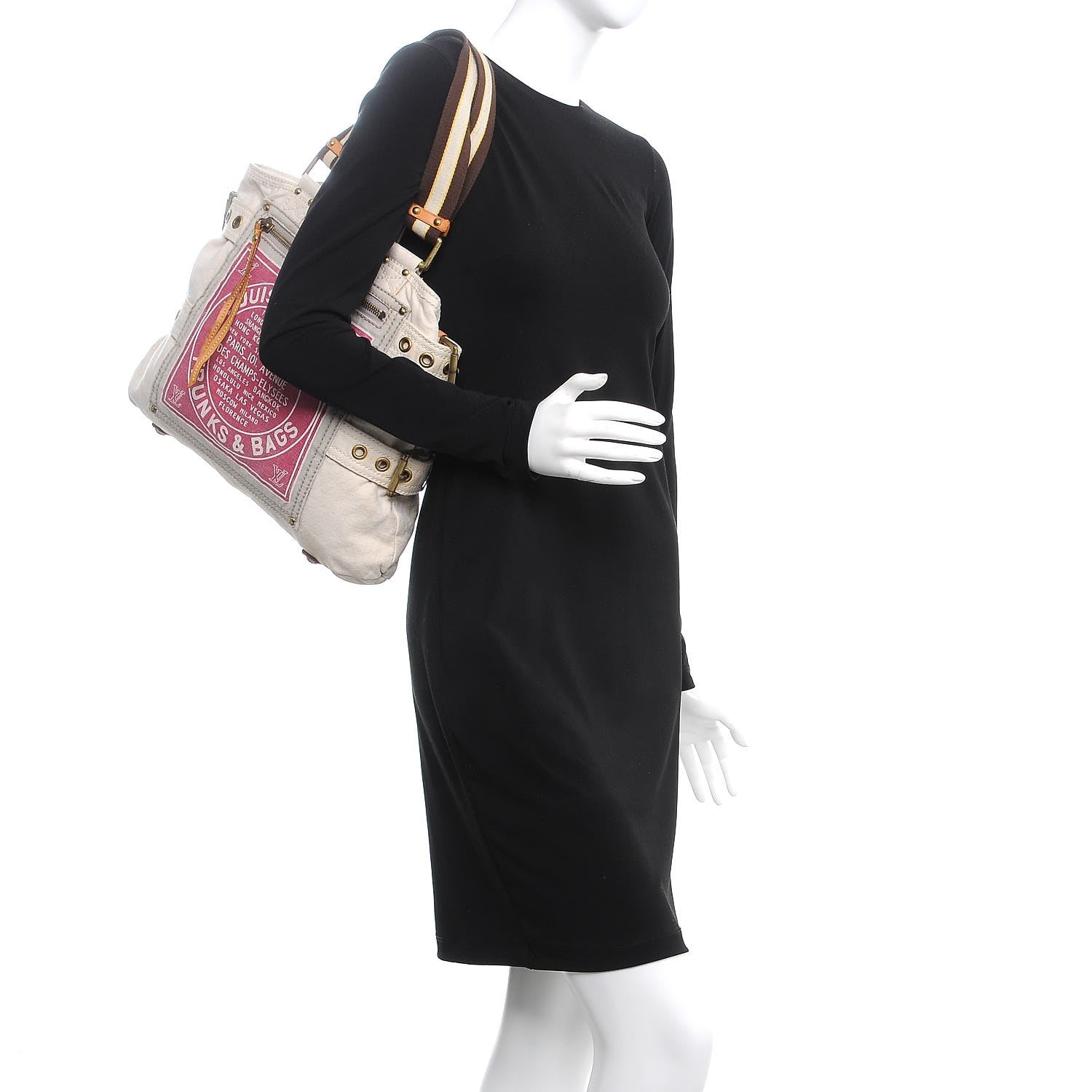 Louis Vuitton Toile Globe Shopper Cabas MM Red 2 of 7