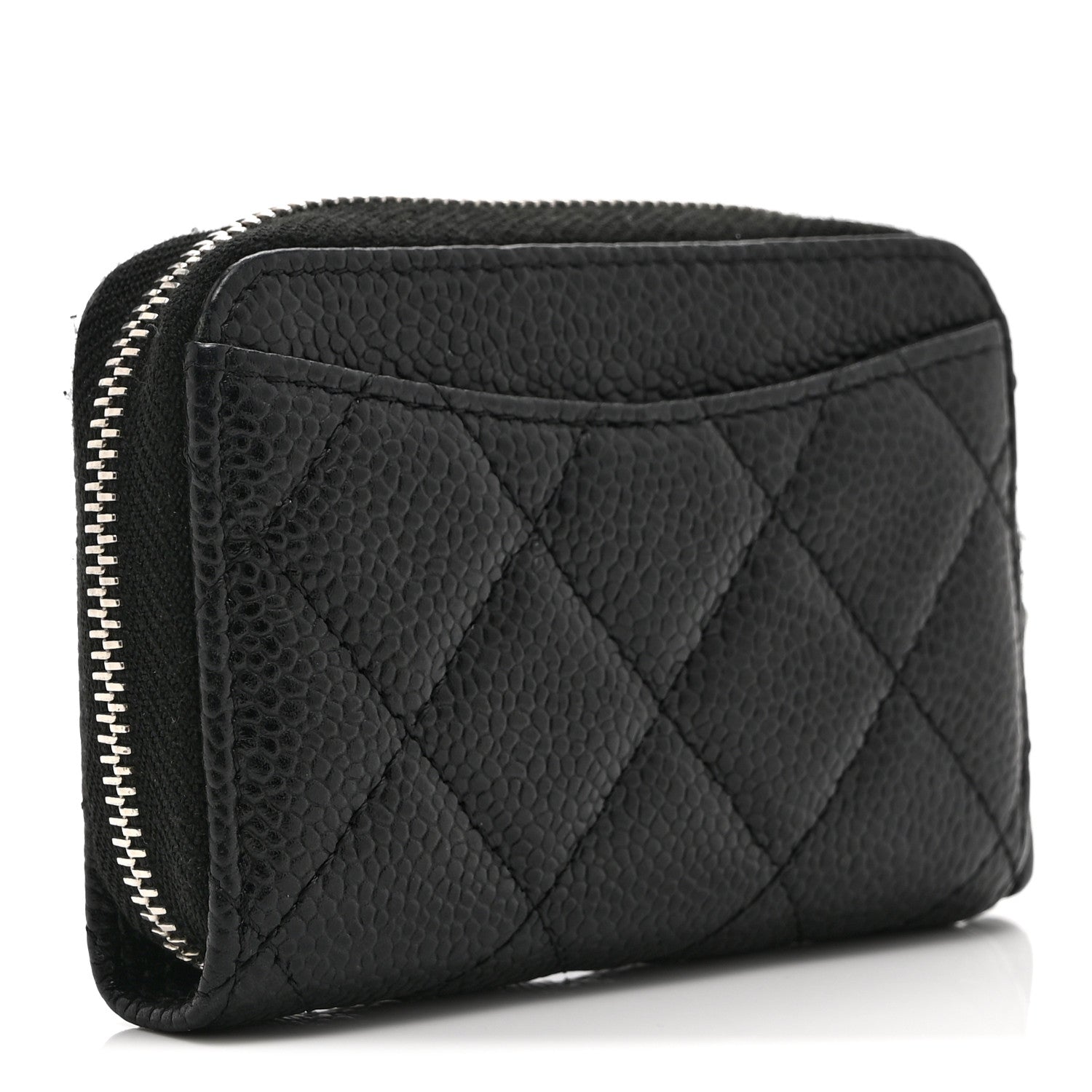 Chanel Caviar Quilted Zip Coin Purse Black 3 of 10