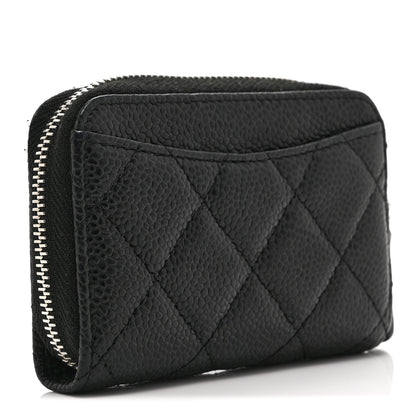 Chanel Caviar Quilted Zip Coin Purse Black 3 of 10