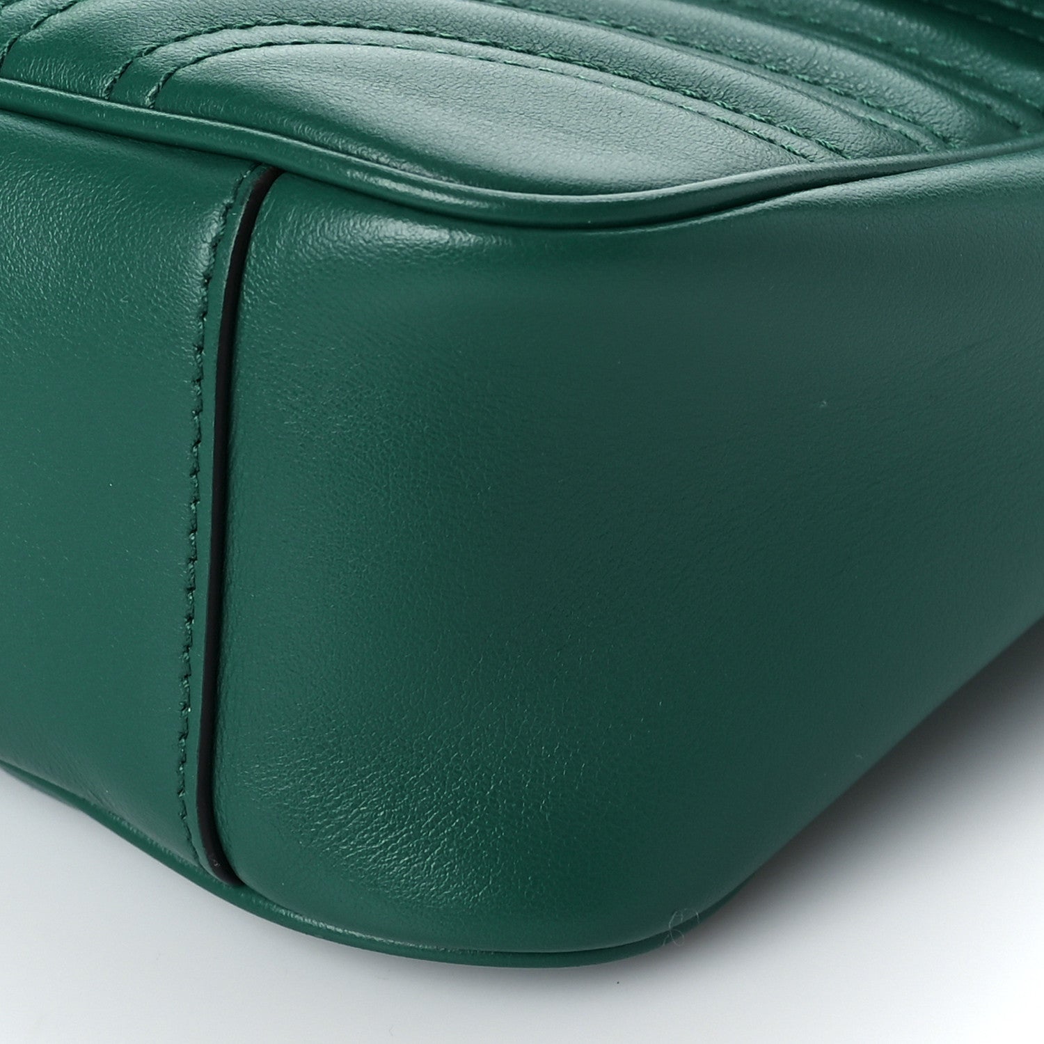 Gucci Calfskin Matelasse Small GG Marmont Shoulder Bag Emerald Green 10 of 10