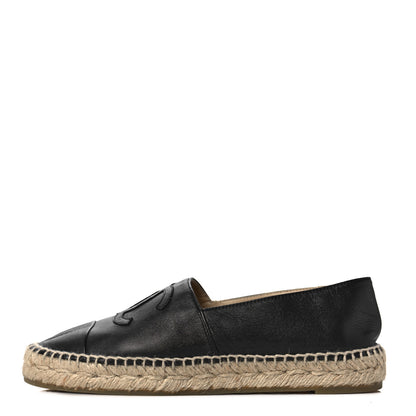Chanel Lambskin CC Espadrilles 38 Black 1 of 9