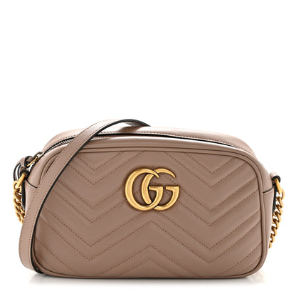 Gucci Calfskin Matelasse Small GG Marmont Chain Shoulder Bag Porcelain Rose 1 of 13