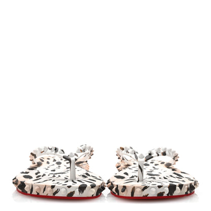 Christian Louboutin Rubber Gigi Printed Spike Super Loubi Donna Flip Flop 37 Vintage Rose 3 of 8