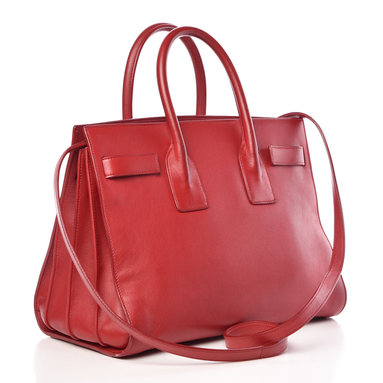 Saint Laurent Calfskin Small Sac De Jour Lipstick Red 4 of 18