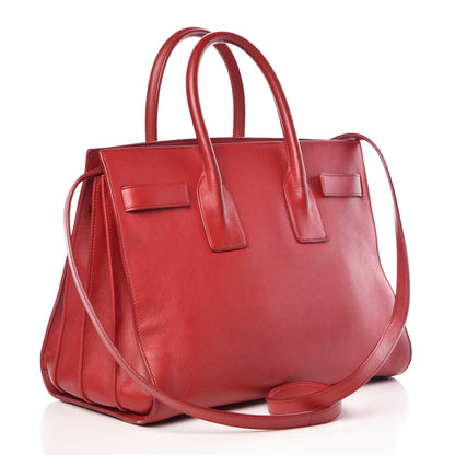Saint Laurent Calfskin Small Sac De Jour Lipstick Red 4 of 18