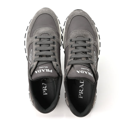 Prada Re-Nylon Suede Metal Triangle Logo Quilted 45mm Sneakers 38 Ghiaia 2 of 11