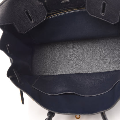 Hermes Taurillon Clemence Birkin 35 Bleu Indigo 7 of 36