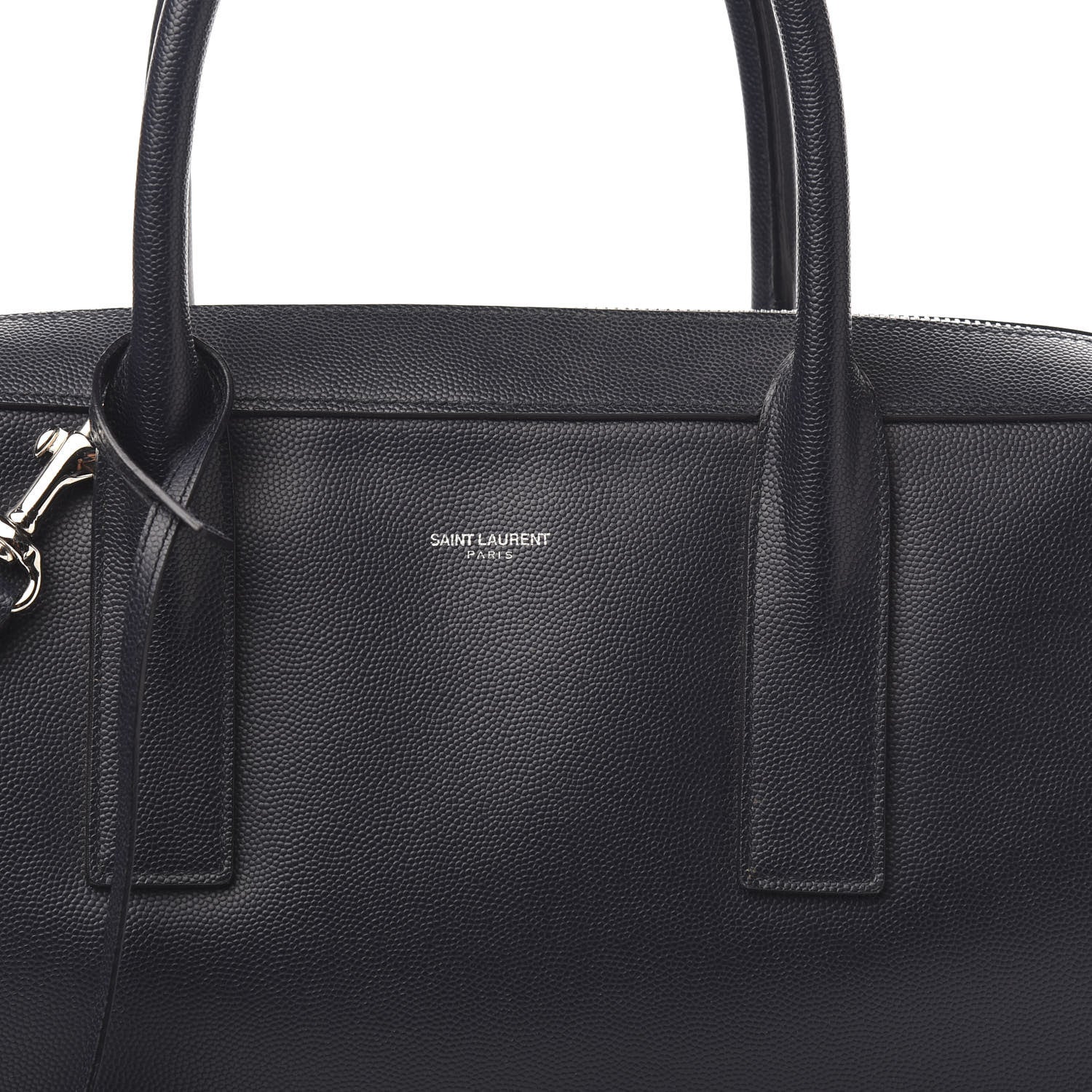Saint Laurent Grain de Poudre Medium Museum Briefcase Deep Marine 9 of 9