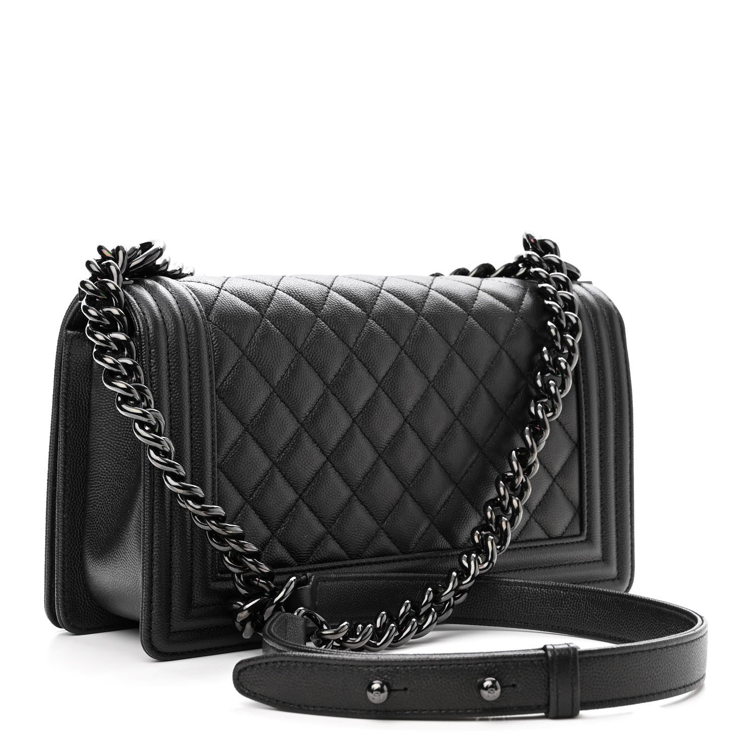 Chanel Caviar Quilted Medium Boy Flap So Black 3 of 10