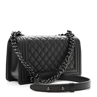 Chanel Caviar Quilted Medium Boy Flap So Black 3 of 10