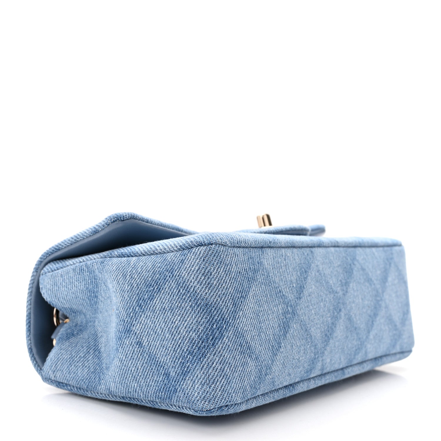 Chanel Printed Denim Quilted Mini Rectangular Flap Light Blue 4 of 11